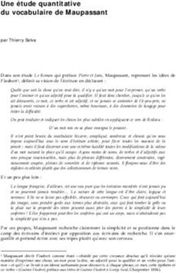 Une &eacute;tude quantitative du vocabulaire de Maupassant