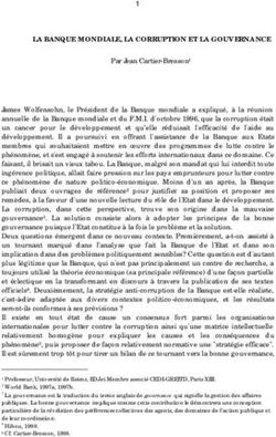 LA BANQUE MONDIALE, LA CORRUPTION ET LA GOUVERNANCE