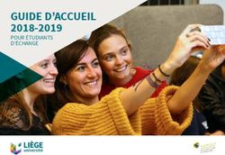 GUIDE D'ACCUEIL 2018-2019 - POUR ÉTUDIANTS D'ÉCHANGE - ULiège