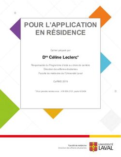 POUR L'APPLICATION EN RÉSIDENCE - Faculté de médecine