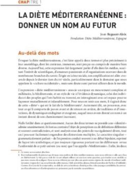LA DI&Egrave;TE M&Eacute;DITERRAN&Eacute;ENNE : DONNER UN NOM AU FUTUR