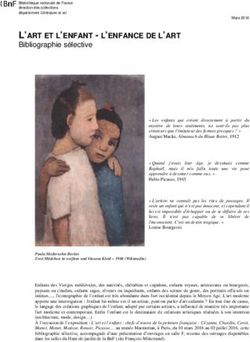 L'ART ET L'ENFANT - L'ENFANCE DE L'ART - BIBLIOGRAPHIE SÉLECTIVE - BNF