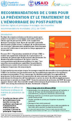 RECOMMANDATIONS DE L'OMS POUR LA PRÉVENTION ET LE TRAITEMENT DE L'HÉMORRAGIE DU POST-PARTUM