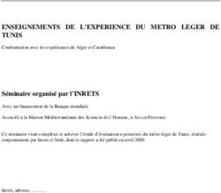 ENSEIGNEMENTS DE L'EXPERIENCE DU METRO LEGER DE TUNIS