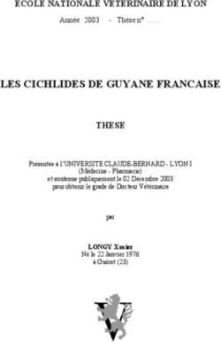 LES CICHLIDES DE GUYANE FRANCAISE - ECOLE NATIONALE VETERINAIRE DE LYON