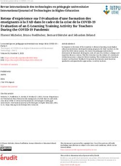 Retour d'exp&eacute;rience sur l'&eacute;valuation d'une formation des enseignants &agrave; la FAD dans le cadre de la crise de la COVID 19 Evaluation of an E-Learning ...