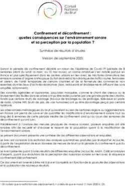 Confinement et déconfinement : quelles conséquences sur l'environnement sonore et sa perception par la population ?