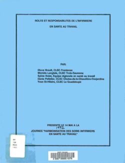 ROLFS ET RESPONSABILITES DE L'INFIRMIERE EN SANTE AU TRAVAIL PAR