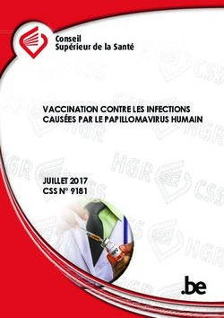 VACCINATION CONTRE LES INFECTIONS CAUSÉES PAR LE PAPILLOMAVIRUS HUMAIN JUILLET 2017 CSS N 9181 - Conseil Supérieur de la Santé - Health.belgium.be