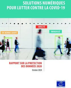 SOLUTIONS NUMÉRIQUES POUR LUTTER CONTRE LA COVID-19 - RAPPORT SUR LA PROTECTION DES DONNÉES 2020 - Coe