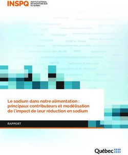 Le sodium dans notre alimentation : principaux contributeurs et modélisation de l'impact de leur réduction en sodium - RAPPORT - INSPQ