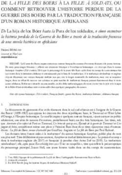 DE LA FILLE DES BOERS &Agrave; LA FILLE &Agrave; SOLDATS, OU COMMENT RETROUVER L'HISTOIRE PERDUE DE LA GUERRE DES BOERS PAR LA TRADUCTION FRAN&Ccedil;AISE D'UN ROMAN ...