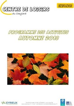 AUTOMNE 2018 Programme des activitEs - Enfance