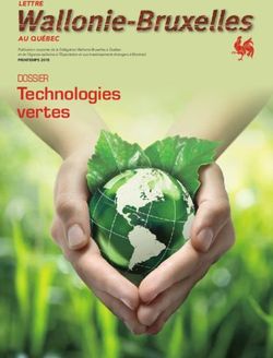 Technologies vertes DOSSIER - LETTRE au québEc - Wallonie-Bruxelles International