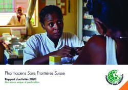 Pharmaciens Sans Fronti&egrave;res Suisse - Rapport d'activit&eacute;s 2020 Une ann&eacute;e unique et particuli&egrave;re - PSF Suisse