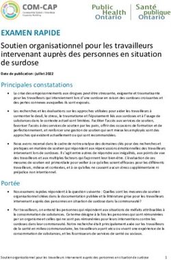EXAMEN RAPIDE Soutien organisationnel pour les travailleurs intervenant auprès des personnes en situation de surdose