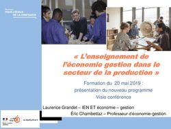 " L'enseignement de l'économie gestion dans le secteur de la production " - Formation du 20 mai 2019 : présentation du nouveau programme Visio ...