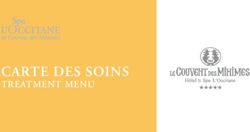 CARTE DES SOINS TREATMENT MENU - Couvent des Minimes H&ocirc;tel & Spa