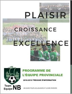 PROGRAMME DE L'ÉQUIPE PROVINCIALE