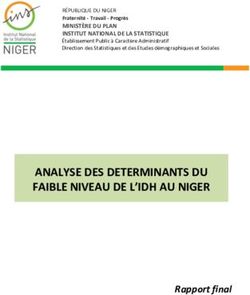 ANALYSE DES DETERMINANTS DU FAIBLE NIVEAU DE L'IDH AU NIGER