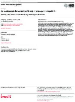 Le traitement du trouble d&eacute;lirant et ses aspects cognitifs - &Eacute;rudit