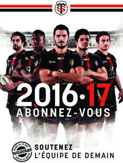 2016.17 L'&Eacute;QUIPE DE DEMAIN - MADE IN STADE MADE IN STADE - Stade Toulousain