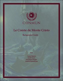 Le Comte de Monte Cristo - Background Guide Dais: Ioana Manea Jonah Guez Ousmane Diagne Andrea Santamaria - conmun 2019