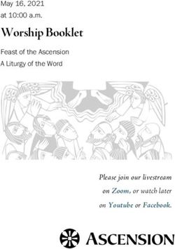 Worship Booklet May 16, 2021 at 10:00 a.m - Please join our livestream on Zoom, or watch later on Youtube or Facebook - Church of the Ascension