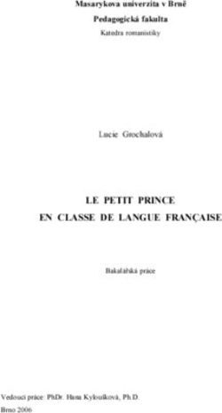 LE PETIT PRINCE EN CLASSE DE LANGUE FRANÇAISE - BAKALÁŘSKÁ PRÁCE VEDOUCÍ PRÁCE: PHDR. HANA KYLOUŠKOVÁ, PH.D. BRNO 2006