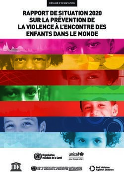 RAPPORT DE SITUATION 2020 SUR LA PRÉVENTION DE LA VIOLENCE À L'ENCONTRE DES ENFANTS DANS LE MONDE - RÉSUMÉ D'ORIENTATION