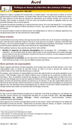 Politique en faveur du bien-être des animaux d'élevage