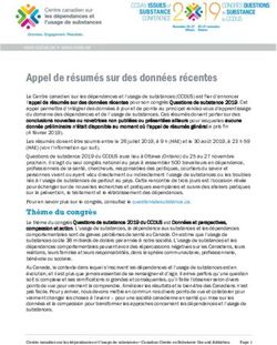 Appel de r&eacute;sum&eacute;s sur des donn&eacute;es r&eacute;centes - CCSA's Issues of ...