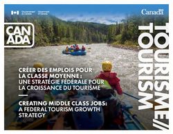 CRÉER DES EMPLOIS POUR LA CLASSE MOYENNE : UNE STRATÉGIE FÉDÉRALE POUR LA CROISSANCE DU TOURISME
