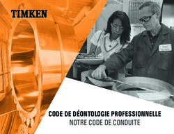 CODE DE DÉONTOLOGIE PROFESSIONNELLE - NOTRE CODE DE CONDUITE - Timken