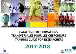 2017-2018 CATALOGUE DE FORMATIONS TRANSVERSALES POUR LES CHERCHEURS TRAINING GUIDE FOR RESEARCHERS