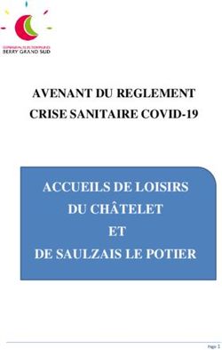 ACCUEILS DE LOISIRS DU CH&Acirc;TELET ET DE SAULZAIS LE POTIER - AVENANT DU REGLEMENT CRISE SANITAIRE COVID-19