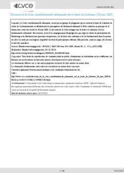 Décision de la Cour constitutionnelle allemande sur le traité de Lisbonne (30 juin 2009)