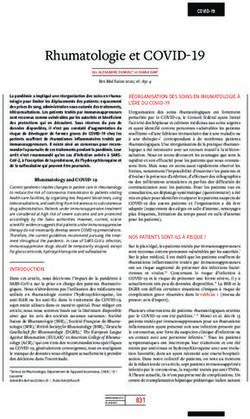 Rhumatologie et COVID-19 - Revue Médicale Suisse