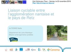 Liaison cyclable entre l'agglom&eacute;ration nantaise et le pays de Retz - Une Voirie pour Tous - Vannes, le 22 novembre 2016 Plan V&eacute;lo et mise en Oeuvre