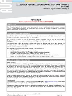 ALLOCATION RÉGIONALE DE NIVEAU MASTER SANS MOBILITÉ