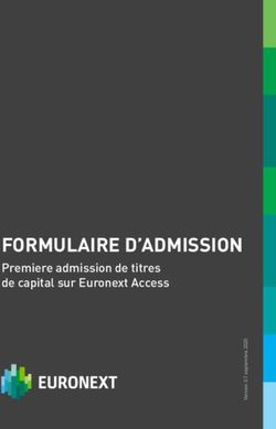 FORMULAIRE D'ADMISSION - Premiere admission de titres de capital sur Euronext Access