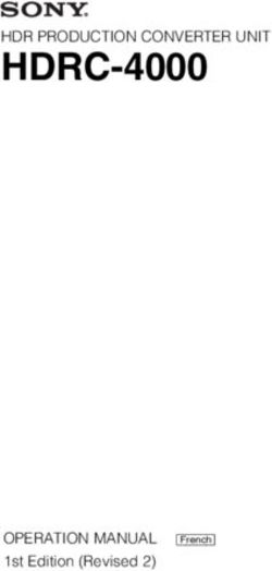 HDRC-4000 HDR PRODUCTION CONVERTER UNIT - OPERATION MANUAL 1st Edition (Revised 2) - pro.sony