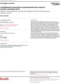 (re)Médiations numériques et perturbations des sciences sociales contemporaines Digital (re)mediations and the disruptions of the contemporary ...