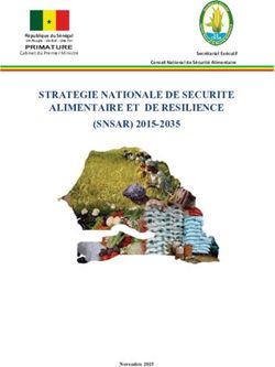 STRATEGIE NATIONALE DE SECURITE ALIMENTAIRE ET DE RESILIENCE - (SNSAR) 2015-2035 PRIMATURE