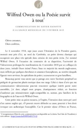 Wilfred Owen ou la Po&eacute;sie survit &agrave; tout1 - Acad&eacute;mie royale de langue et ...