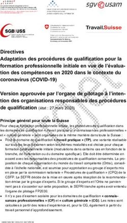 Directives Adaptation des procédures de qualification pour la formation professionnelle initiale en vue de l'évalua- tion des compétences en 2020 ...
