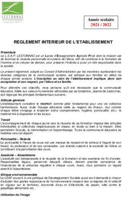 REGLEMENT INTERIEUR DE L'ETABLISSEMENT - Année scolaire 2021 / 2022