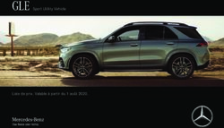GLE Sport Utility Vehicle - Liste de prix. Valable à partir du 1 août 2020 - Mercedes