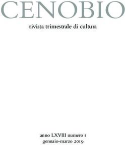 CENOBIO rivista trimestrale di cultura - anno LXVIII numero i gennaio-marzo 2019