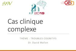 Cas clinique complexe - THÈME : TROUBLES COGNITIFS Dr. David Wallon
